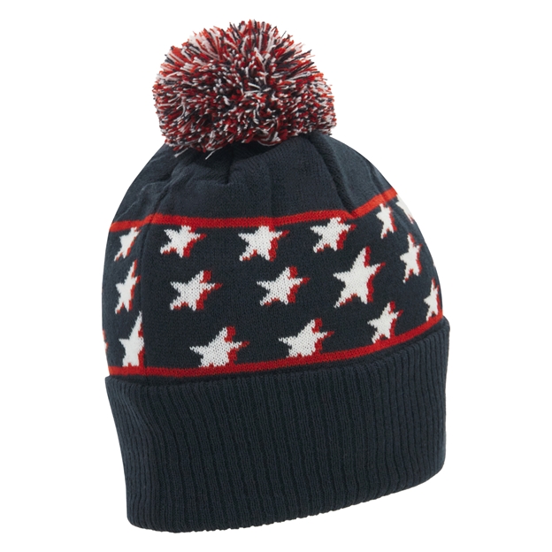 USA Adults Pom Pom Beanie 2026 Navy - Back