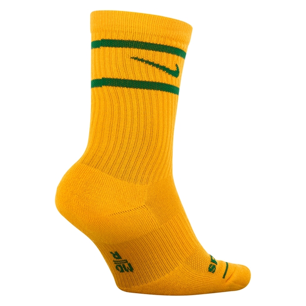 South Africa Springboks Adults Everyday Cushion Socks 26/27 Gorge Green - Gold Back View