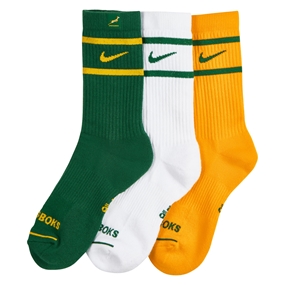 South Africa Springboks Adults Everyday Cushion Socks 26/27 Gorge Green - 3 Pack Flatlay