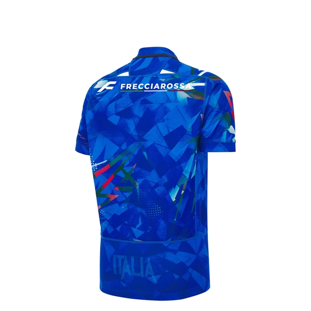 Italy Kids Home Rugby Shirt 26/27 Blue - Back View