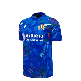 Italy Kids Home Rugby Shirt 26/27 Blue - Front View