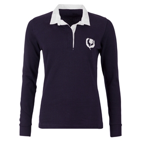 Scotland Womens Classic Rugby Shirt Navy - Frontv2 View