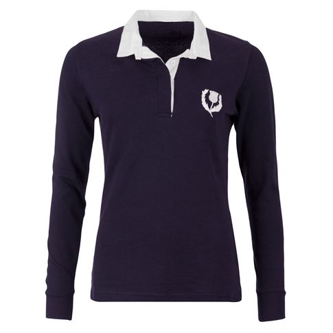 Scotland Womens Classic Rugby Shirt Navy - Frontv2 View