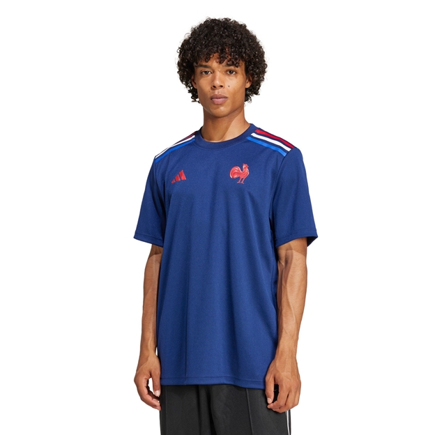 France Mens Home Supporters T-Shirt Dark Blue - Model