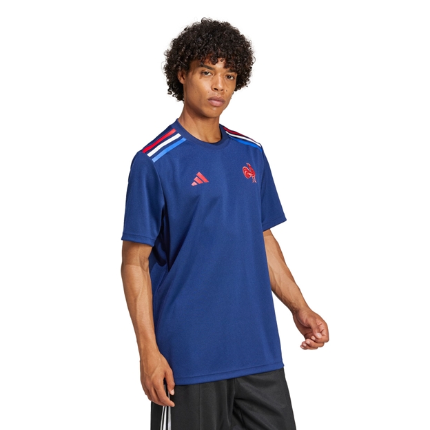 France Mens Home Supporters T-Shirt Dark Blue - Model Walking
