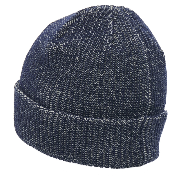 Scotland Waffle Beanie 26/27 Navy and Sand - Back View