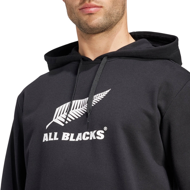All Blacks Mens Logo Hoody 25/26 Black - Model Close up