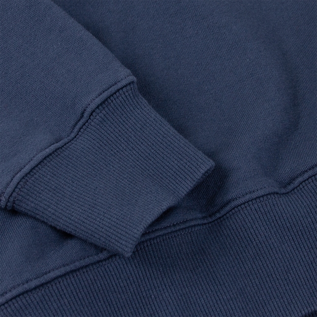 Argentina 1910 Adults Half Zip Cotton Sweatshirt Petrol Blue - Sleeve Close-up
