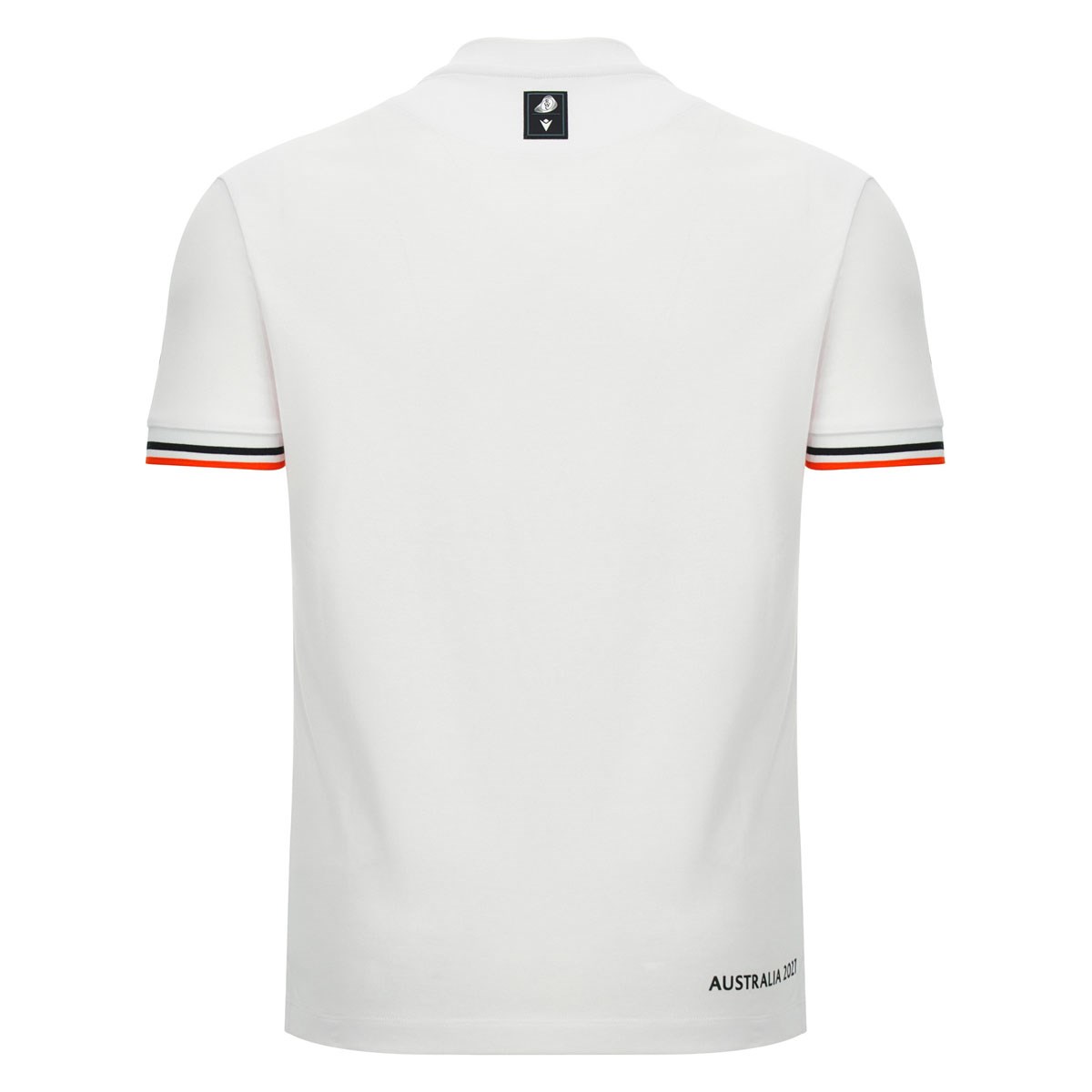 Rugby World Cup 2027 Mens Cotton T-Shirt White/Orange - Front View