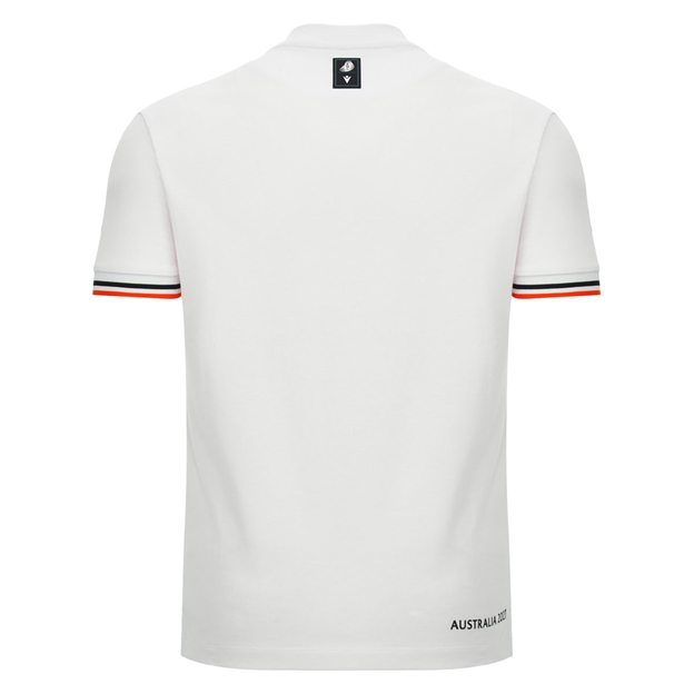 Rugby World Cup 2027 Mens Cotton T-Shirt White/Orange - Back View