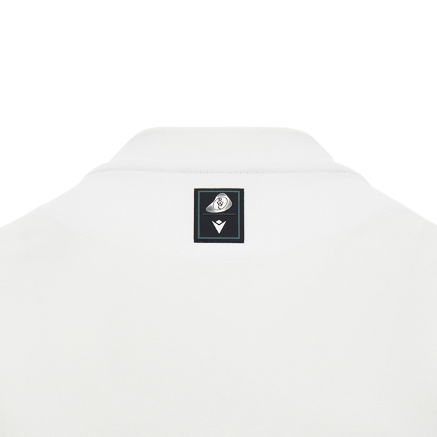 Rugby World Cup 2027 Mens Cotton T-Shirt White/Orange - Neck Close-up