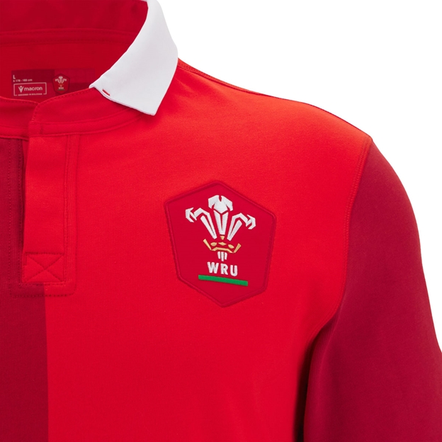 Wales Mens Home Cotton Rugby Shirt 25/26 - WRU Embroidery