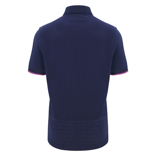 Scotland Mens Home Cotton Rugby Shirt 25/26 Short Sleeve Navy - Back