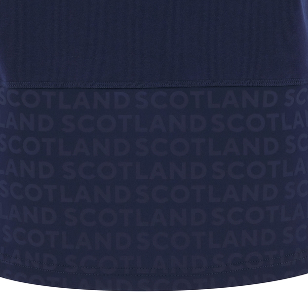 Scotland Mens Home Cotton Rugby Shirt 25/26 Short Sleeve Navy - Scotland relief print detail on back