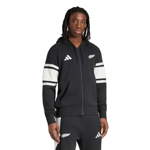 All Blacks Mens Leisurewear Full Zip Hoodie 26/27 All Black - Model Front View