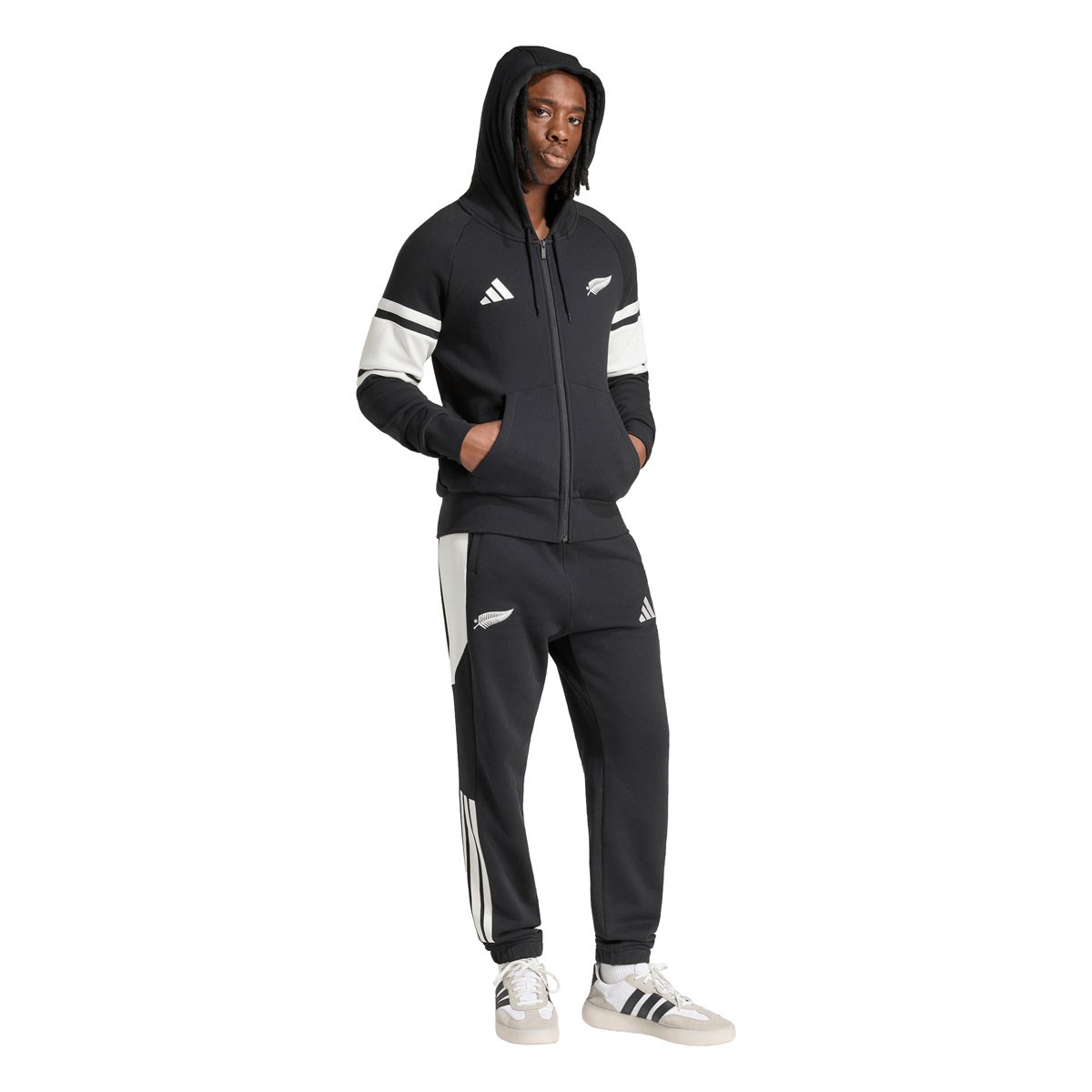 All Blacks Mens Leisurewear Full Zip Hoodie 26/27 All Black - Front View