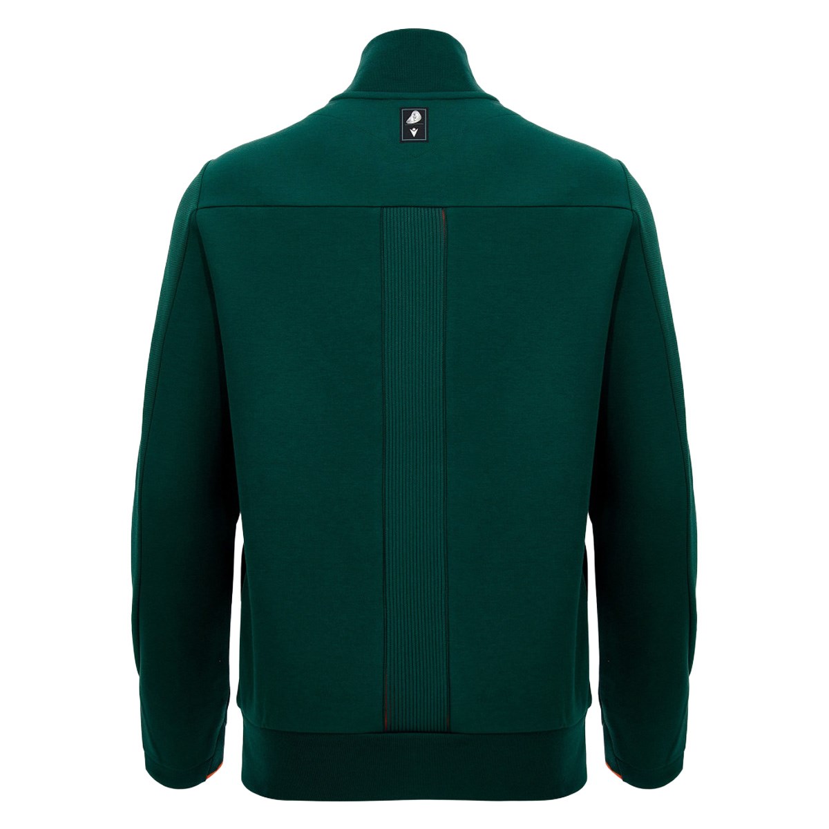 Rugby World Cup 2027 Mens Athleisure 1/4 Zip Top Dark Green/Orange - Front View