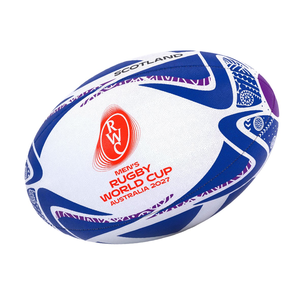 Rugby World Cup 2027 Gilbert Scotland Flag Rugby Ball - Front View