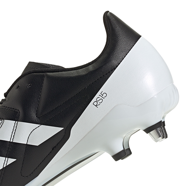 adidas Adults RS15 Soft Ground Rugby Boots Black - Heel