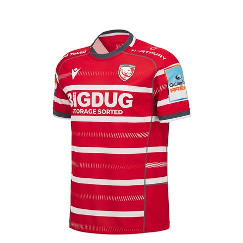 Gloucester Kids Home Rugby Shirt 26/27 Red - Front