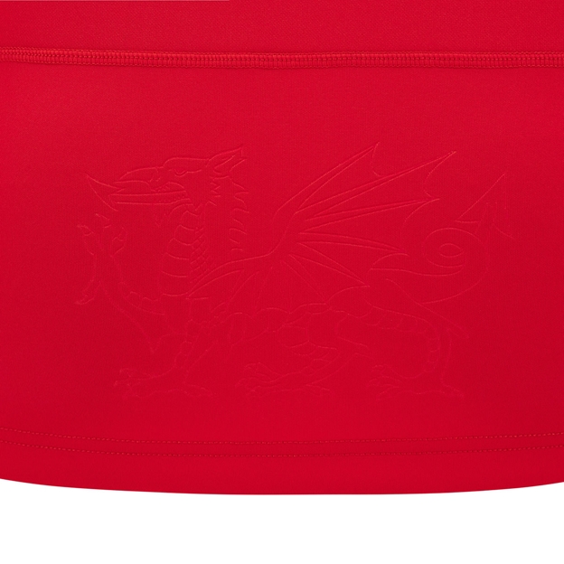 Wales Mens Home Rugby Shirt 26/27 Red - Embossed Dragon Close-up