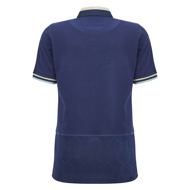 Scotland Womens Home Classic Cotton Rugby Shirt 26/27 Navy and Sand - Back View