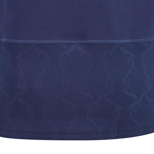 Scotland Womens Home Classic Cotton Rugby Shirt 26/27 Navy and Sand - Stag Pattern Close-up
