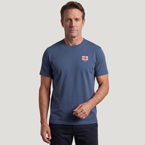 Georgia 1959 Mens T-Shirt Petrol Blue - Model Front View