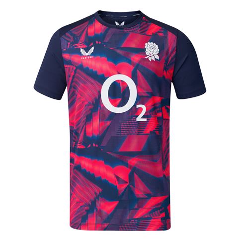 England Mens Pre Match T-Shirt 26/27 Blue Opal - Front View