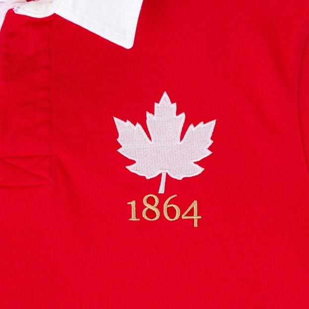 Canada Mens 1864 Origins Rugby Shirt Long Sleeve Red - Badge