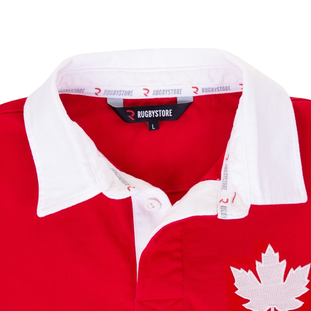 Canada Mens 1864 Origins Rugby Shirt Long Sleeve Red - Collar