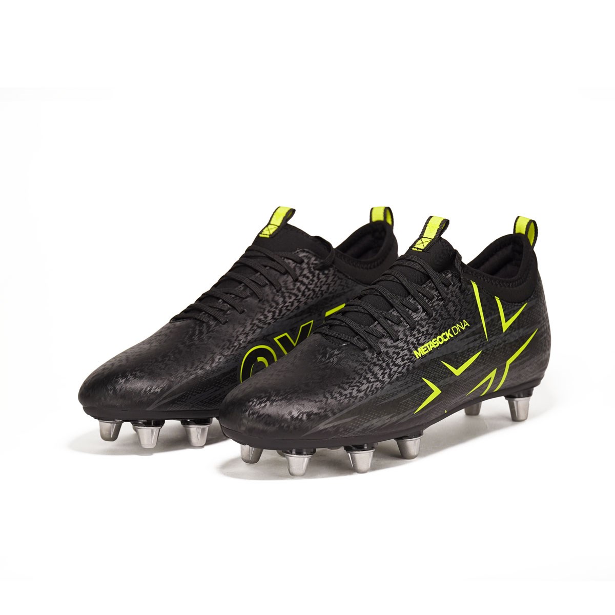 Oxen Adults Meta X 8S Soft Ground Rugby Boots Black Onyx - Front