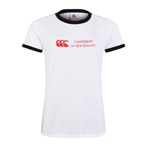 Canterbury Womens Legends Ringer T-Shirt Bright White - Front
