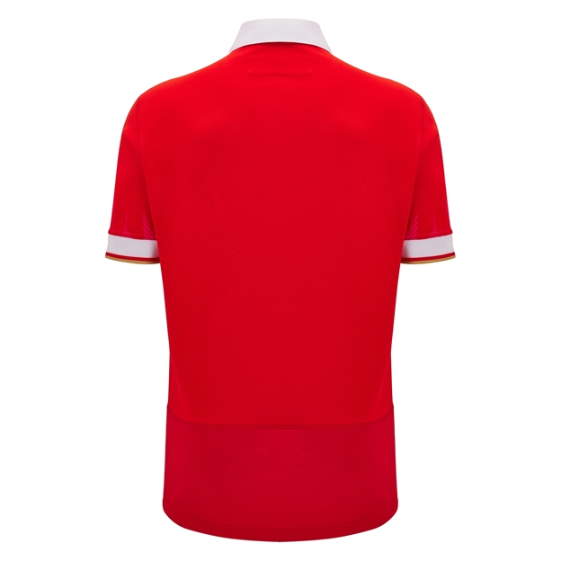 Wales Mens Cotton Home Rugby Shirt - Short Sleeve 2025 - Back