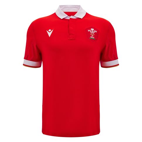 Wales Mens Cotton Home Rugby Shirt - Short Sleeve 2025 - Front
