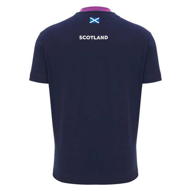 Scotland Mens Athleisure Cotton T-Shirt 25/26 Navy - Back