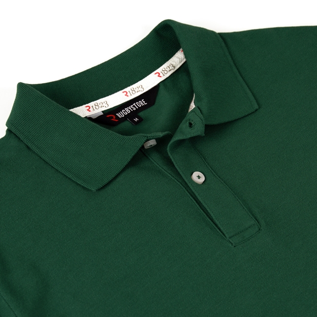 Rugby 1823 Adults Polo Shirt Green - Collar Close-up