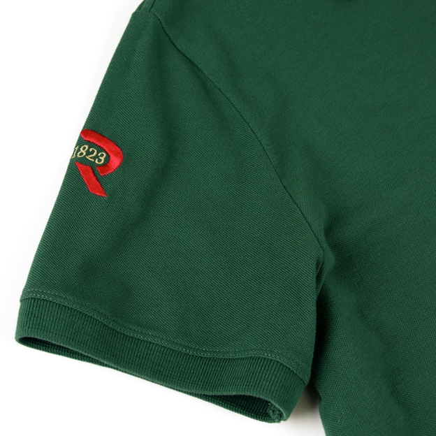 Rugby 1823 Adults Polo Shirt Green - Sleeve Close-up