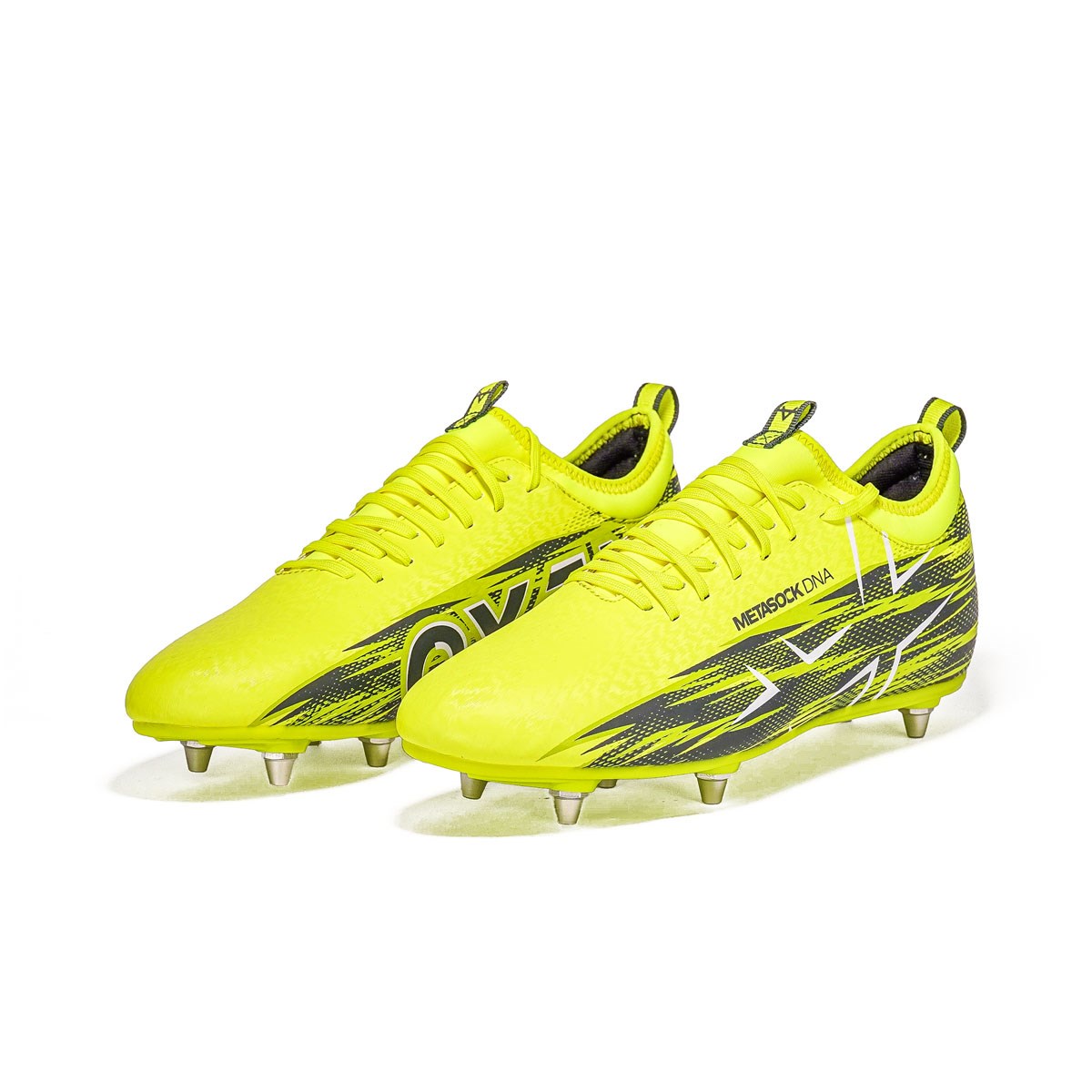 Oxen Adults Meta X 6S Soft Ground Rugby Boots Yellow Flare - Front