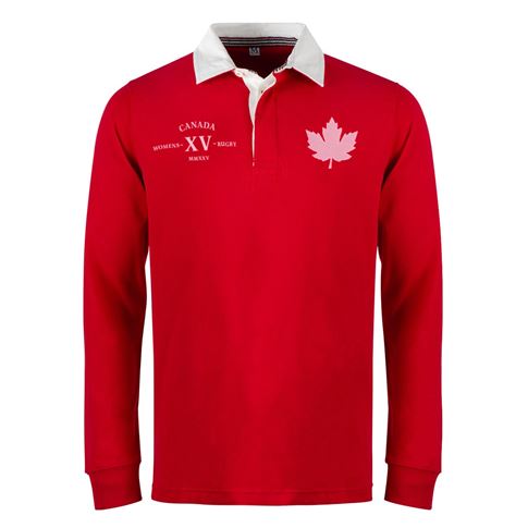 Womens World Cup Canada Adults Classic Heavyweight Rugby Shirt Red - Front