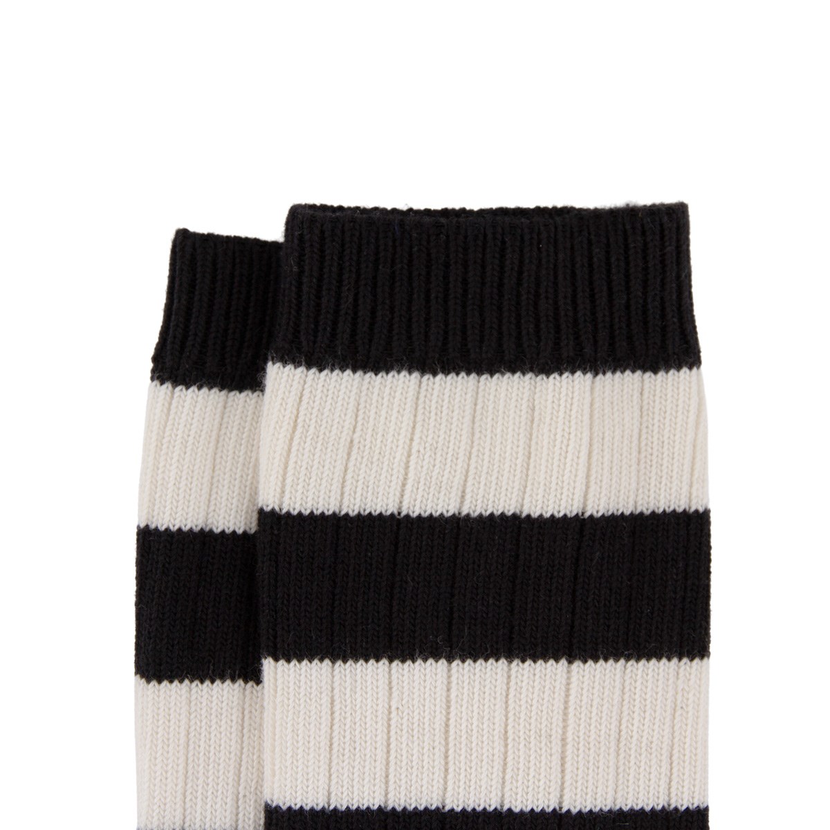 Rugby 1823 Striped Socks Black/Cream - Front View