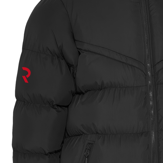 Rugbystore Adults Performance Showerproof Padded Coat Black - Sleeve Close-up