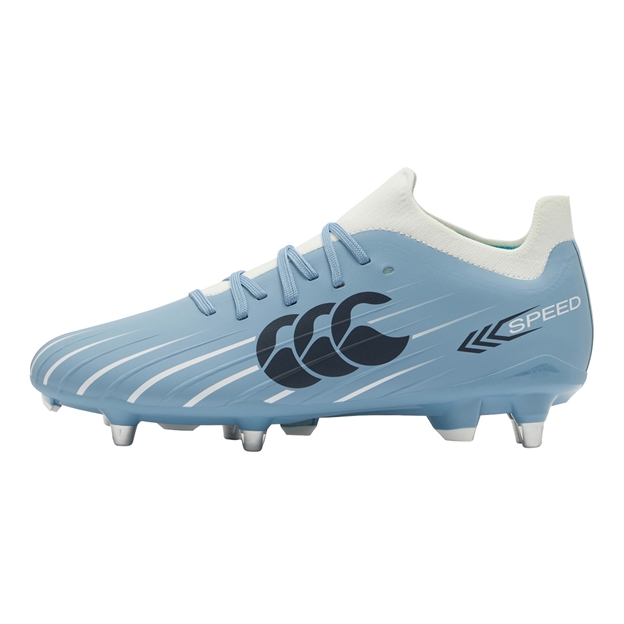 Canterbury Adults Speed Falcon 2.0 Pro Soft Ground Rugby Boots Mountain Spring Grey - Outstep View
