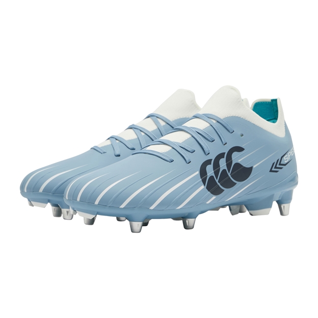Canterbury Adults Speed Falcon 2.0 Pro Soft Ground Rugby Boots Mountain Spring Grey - Pair View