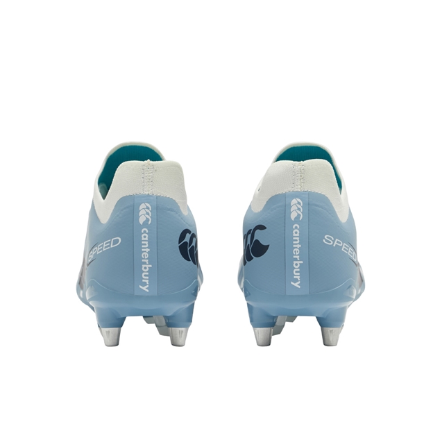 Canterbury Adults Speed Falcon 2.0 Pro Soft Ground Rugby Boots Mountain Spring Grey - Back View