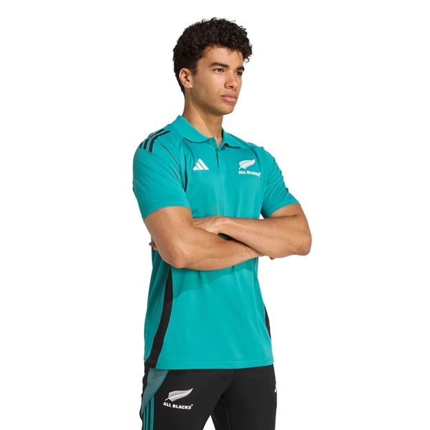 All Blacks Mens Training Polo 25/26 Blue - Model Standing