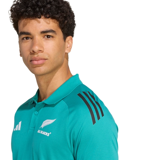 All Blacks Mens Training Polo 25/26 Blue - Model Close Up