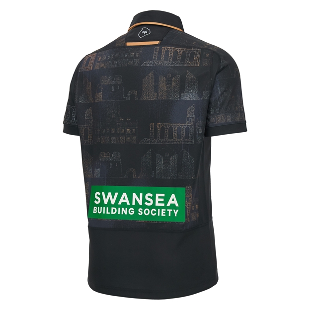 Ospreys Mens Home Rugby Shirt 26/27 - Black