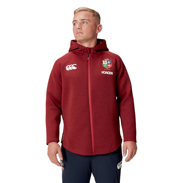 British and Irish Lions Mens Everest Hoody Red - Model Front