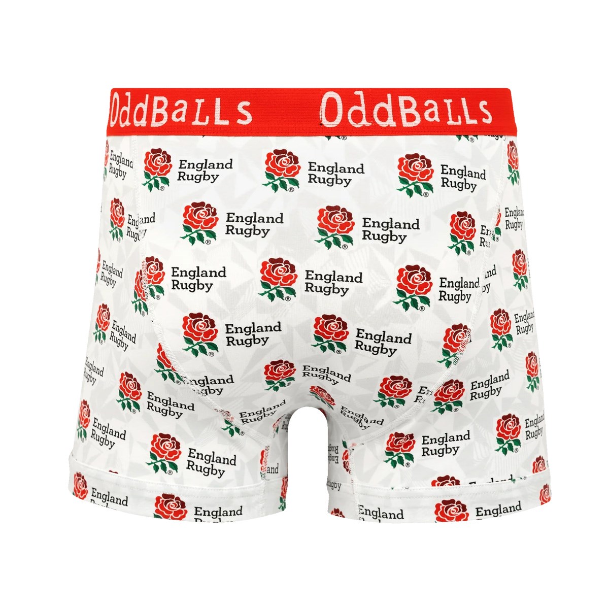 OddBalls Mens England Home Boxer Shorts 25/26 White - Front